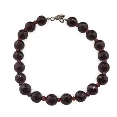 Bratara Granat sfere fatetate 7mm si discuri fatetate 3mm