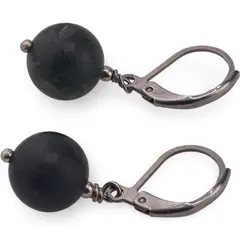 Cercei cu agatatoare Agat indian mat sfera 10mm