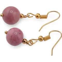 Cercei cu agatatoare Rodonit roz 10mm