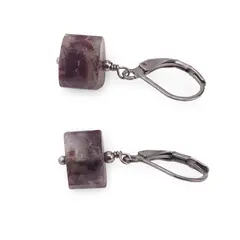 Cercei cu agatatoare Turmalina roz disc fatetat 10mm