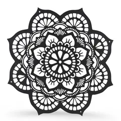 Decoratiune feng shui mandala lotus, negru - 17cm