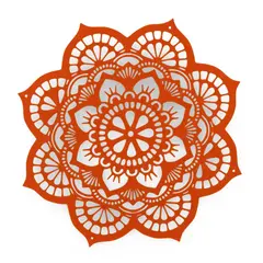 Decoratiune feng shui mandala lotus, portocaliu - 17cm