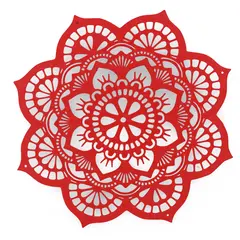 Decoratiune feng shui mandala lotus, rosu - 17cm