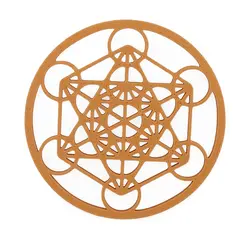 Grila pentru cristale Cubul lui Metatron, galben - 10cm