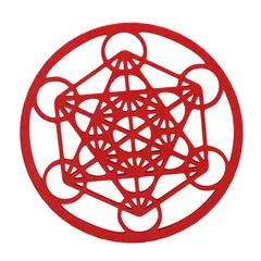 Grila pentru cristale Cubul lui Metatron, rosu - 10cm