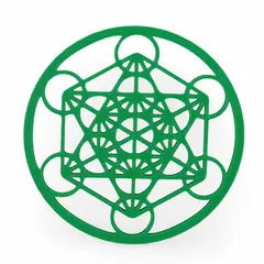 Grila pentru cristale Cubul lui Metatron, verde - 10cm