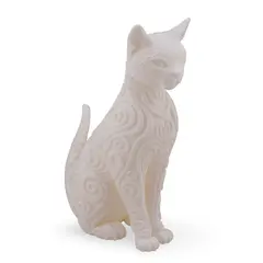 Statueta Pisica gravata alba - 14,5cm