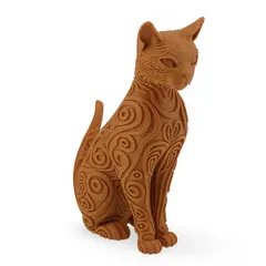 Statueta Pisica gravata galbena - 14,5cm