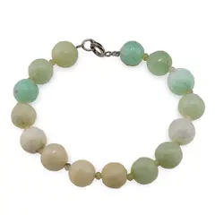 Bratara Crisopraz sfere fatetate 9-10mm si discuri fatetate 4mm