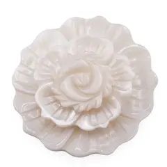 Brosa / Pandantiv Sidef alb floare - 47mm