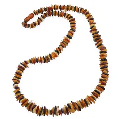 Colier din Chihlimbar chips, multicolor - 55cm