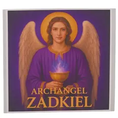 Abtibild sticker Arhanghelul ZADKIEL, Ingerul iertarii si al transformarii, 51mm