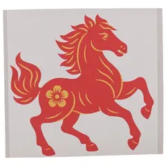 Abtibild sticker Calul de foc pe fundal alb, 51mm