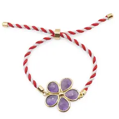 Bratara Martisor cu Ametist si montura aurie trifoi