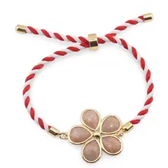 Bratara Martisor cu Piatra lunii si montura aurie trifoi