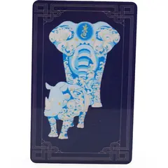 Card feng shui din plastic cu Elefant si Rinocer pentru protectie anti-furt, 2026