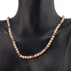 Colier Perle de Mallorca multicolor, sfere 4mm