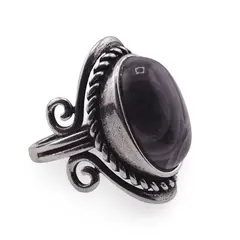 Inel reglabil Ametist cu montura argintie, 27mm