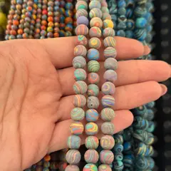 Sirag compozit multicolor sfere mate 8mm, 37cm