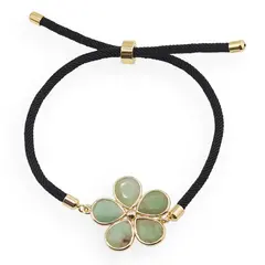 Bratara Crisopraz floare cu montura aurie, 26mm