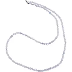 Colier cu sfere fatetate din Acvamarin, 3mm