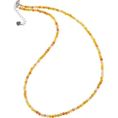 Colier cu sfere fatetate din Agat galben, 3mm
