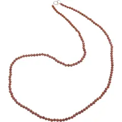 Colier cu sfere fatetate din Goldstone maro, 3mm