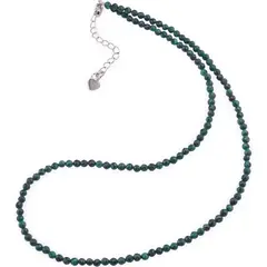 Colier cu sfere fatetate din Malachit, 3mm