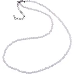 Colier cu sfere fatetate din Zircon alb, 3mm