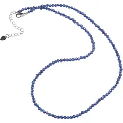 Colier cu sfere fatetate din Zircon albastru inchis, 3mm