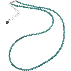 Colier cu sfere fatetate din Zircon turcoaz, 3mm