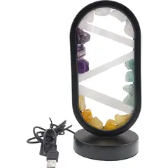 Lampa ovala decorativa cu mix cristale naturale, USB