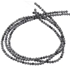 Sirag obsidian fulg de nea sfere 4mm, 38cm