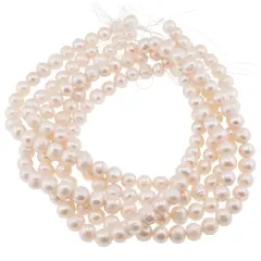 Sirag perle de cultura albe rotunde 10mm, 38cm