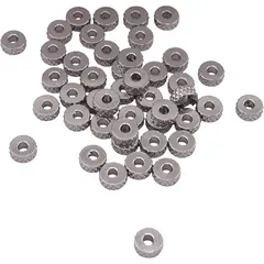 Accesorii din inox - bumbi distantieri rotunzi plati pentru bijuterii, 6mm