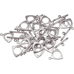 Accesorii din metal rodiat - inchizatori tip toggle triunghiulare pentru bijuterii
