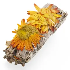 Buchet Salvie Alba si Flori eterne galbene - 10cm