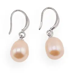 Cercei cu agatatoare Perle de cultura crem, 8mm