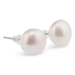 Cercei cu surub Perle de cultura albe, 10mm