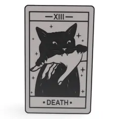 Decoratiune tip carte de tarot DEATH, 20cm - gri cu negru