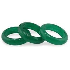 Inel circular din Agat verde tratat, 17-19mm