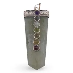 Pandantiv cu cele sapte chakre si Aventurin, model sabie 50-60mm