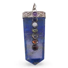 Pandantiv cu cele sapte chakre si Lapis Lazuli, model sabie 50-60mm