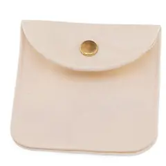Saculet din catifea pentru bijuterii, 8cm - crem