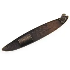 Suport ardere betisoare parfumate, model pescar in barca, metal