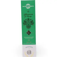 Betisoare parfumate Sacred Elements, Affirmations of Purity - Ritual kit cu Selenit, 20g