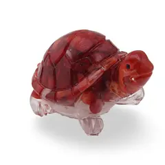 Broscuta din rasina cu spartura Coral rosu, 5cm