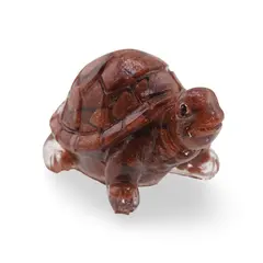 Broscuta din rasina cu spartura Goldstone maro, 5cm