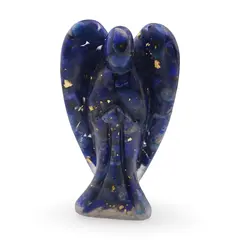 Inger din rasina cu spartura Lapis lazuli si foita de aur, 68mm