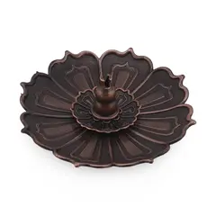 Suport metalic pentru betisoare parfumate model lotus cu piese detasabile, 9cm